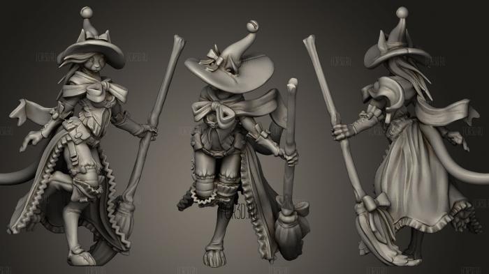 Black Witch Tabaxi stl model for CNC